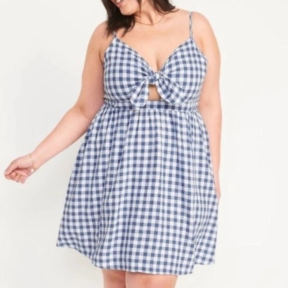 Old Navy Dresses & Skirts - NWT Old Navy Blue Gingham Short Dress Size Large